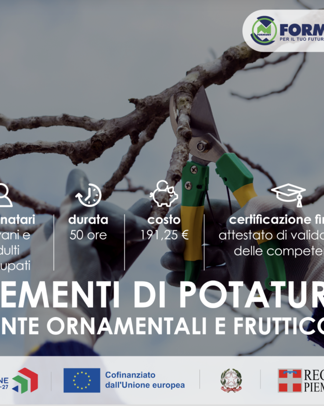 PEVERAGNO – ELEMENTI DI POTATURA Piante ornamentali e frutticole – FICP per occupati