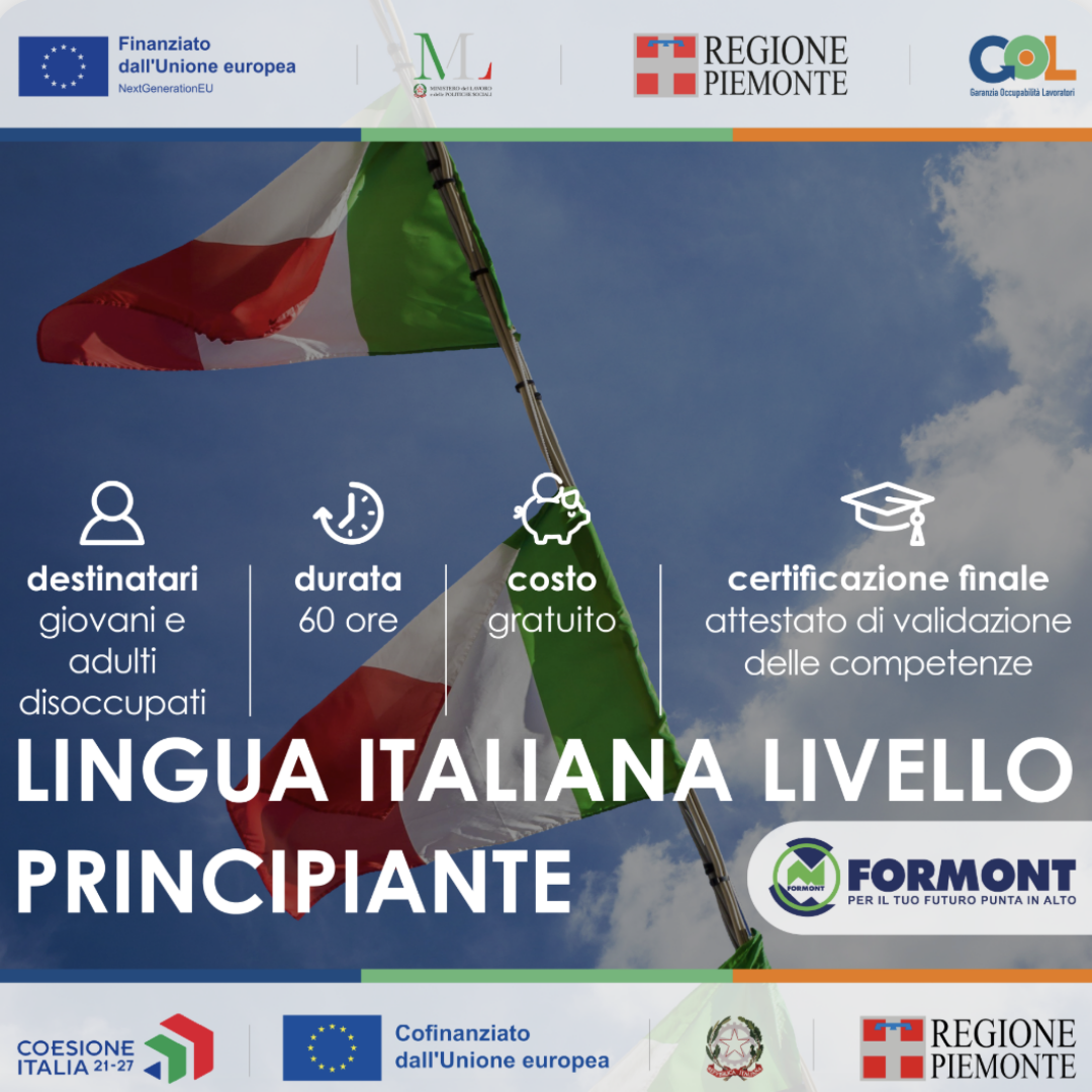 Lingua italiana L2 – Livello principiante A1 (GOL) – VALSUSA