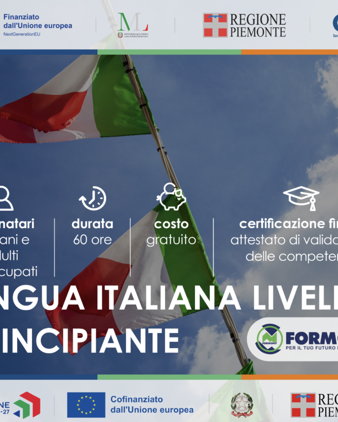 Lingua italiana L2 – Livello principiante A1 (GOL) – VALSUSA