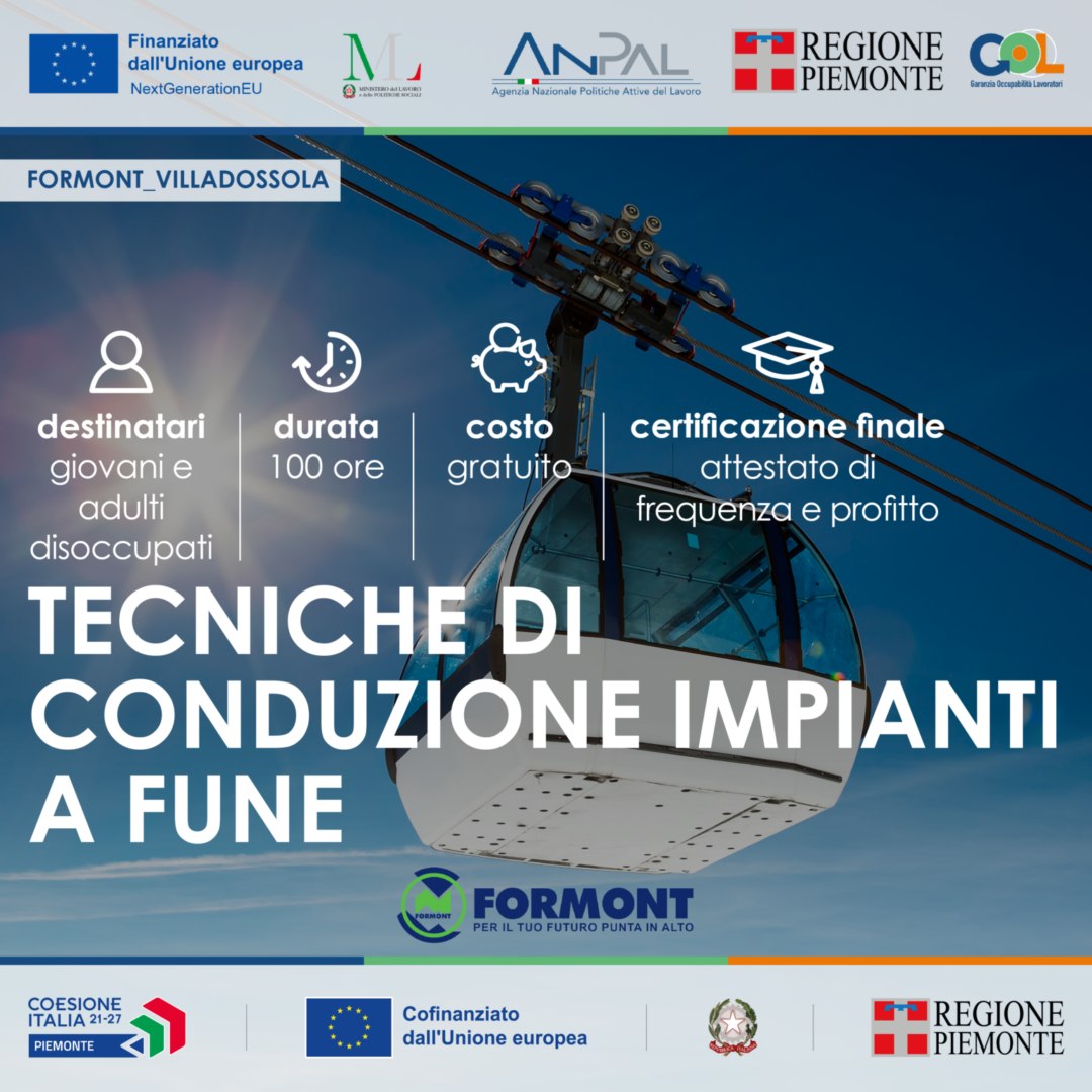VILLADOSSOLA: TECNICHE DI CONDUZIONE IMPIANTI A FUNE Corso gratuito – GOL