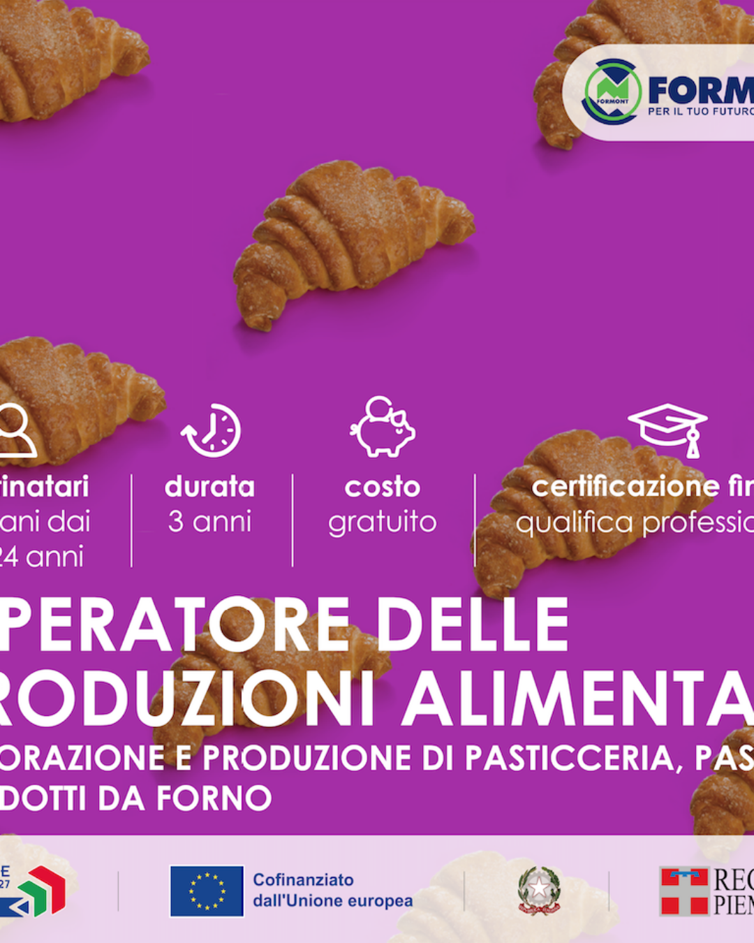 La Mandria – OPERATORE DELLE PRODUZIONI ALIMENTARI: LAVORAZIONE E PRODUZIONE DI PASTICCERIA, PASTA E PRODOTTI DA FORNO