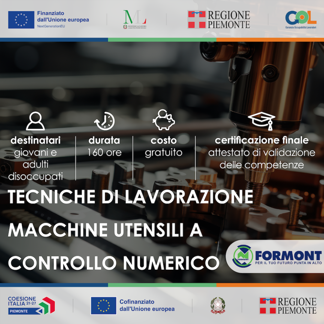 TECNICHE DI LAVORAZIONE MACCHINE UTENSILI A CONTROLLO NUMERICO Corso gratuito GOL