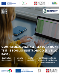 COMPETENZA DIGITALE: ELABORAZIONE TESTI E FOGLIO ELETTRONICO LIVELLO BASE – (GOL)