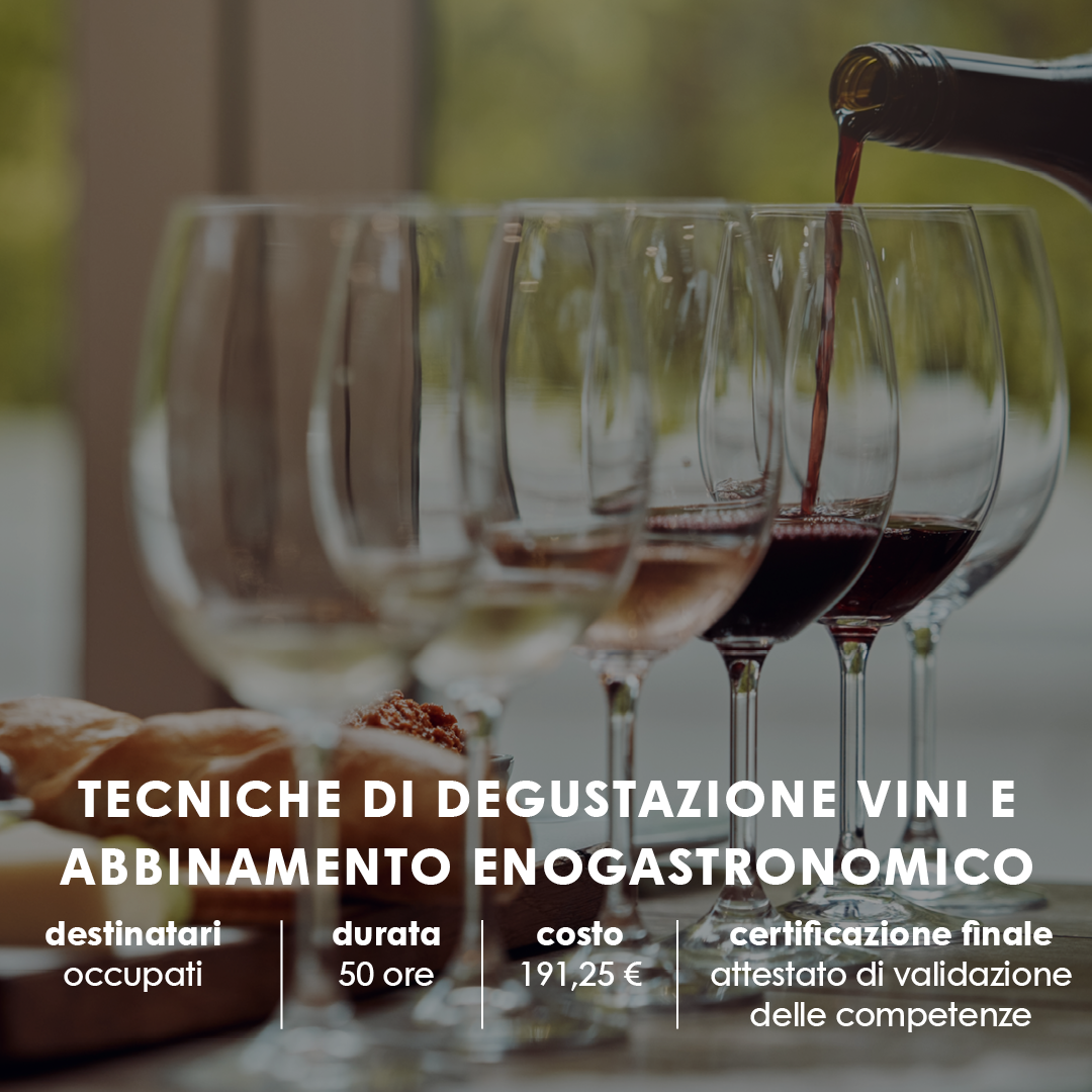 TECNICHE DI DEGUSTAZIONE VINI E ABBINAMENTO ENOGASTRONOMICO – (FICP)