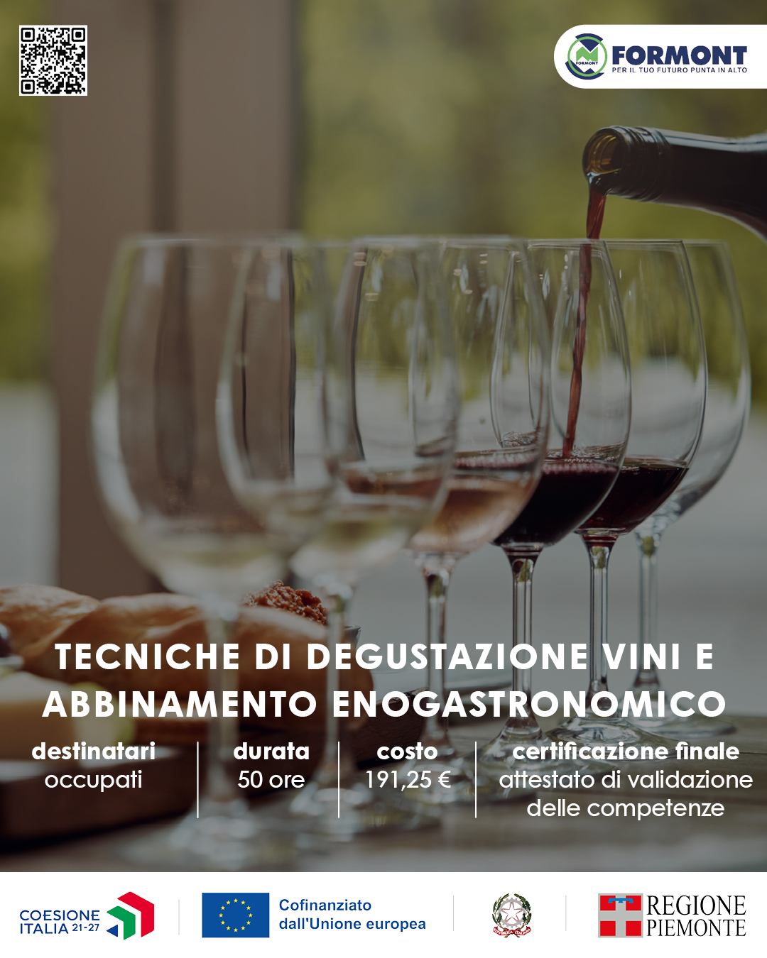 TECNICHE DI DEGUSTAZIONE VINI E ABBINAMENTO ENOGASTRONOMICO – (FICP)